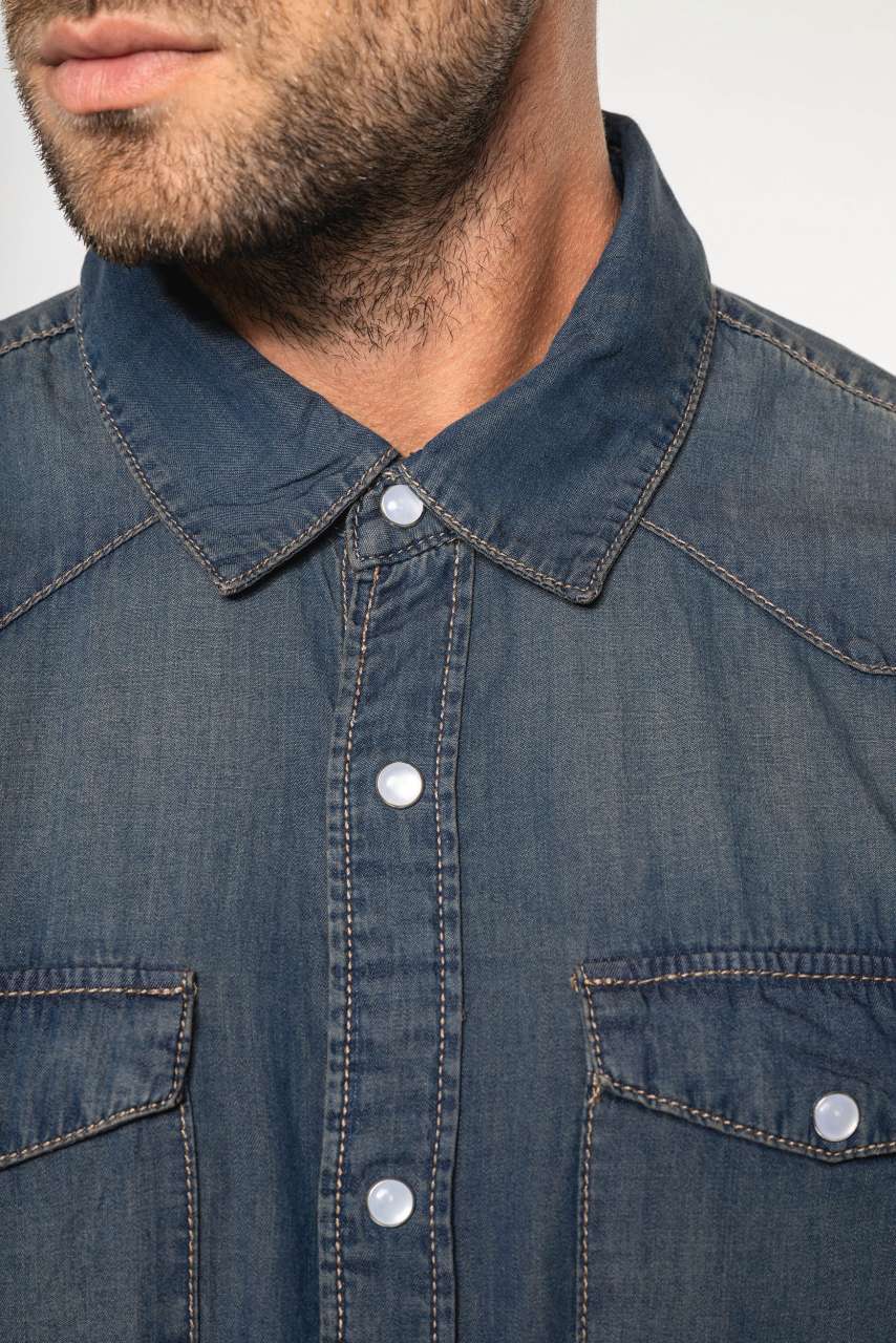 KA519 - MEN'S LONG-SLEEVED DENIM SHIRT