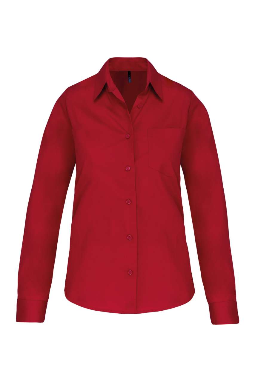 KA542 - LADIES' LONG-SLEEVED COTTON POPLIN SHIRT