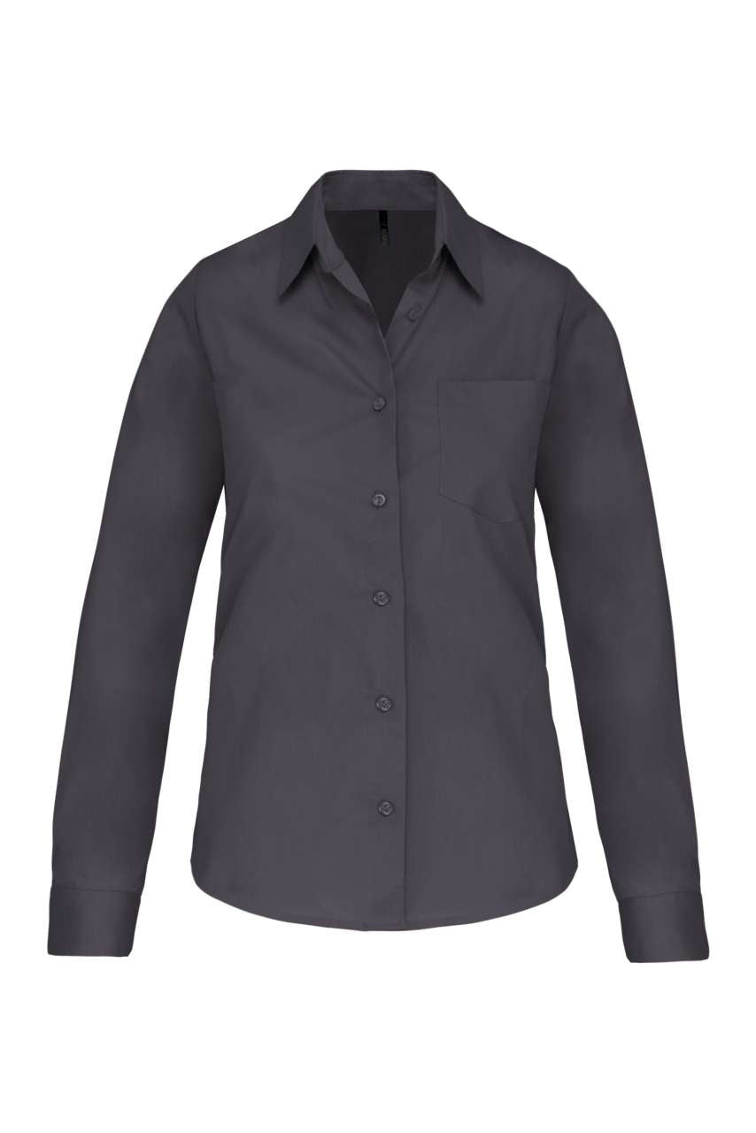 KA542 - LADIES' LONG-SLEEVED COTTON POPLIN SHIRT
