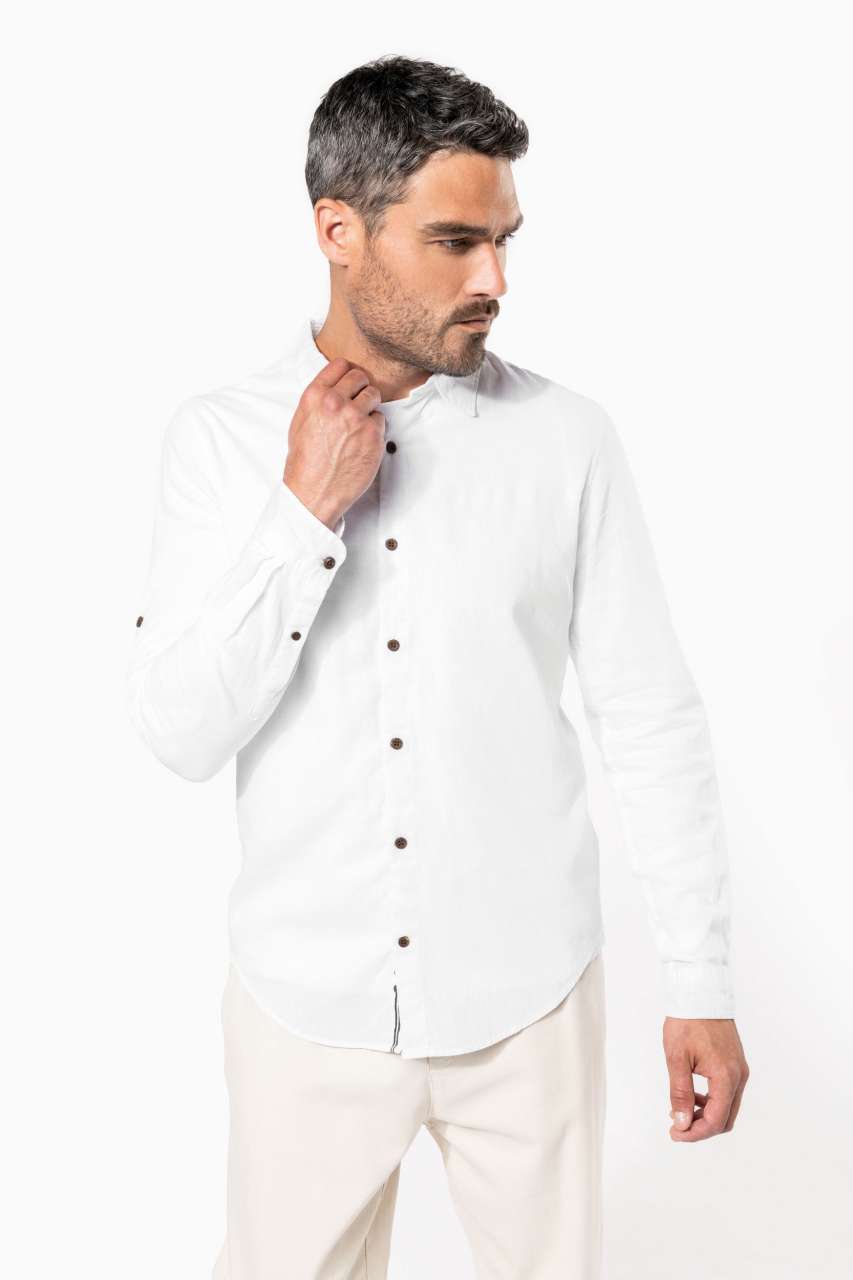 KA588 - MEN'S LONG SLEEVE LINEN AND COTTON SHIRT