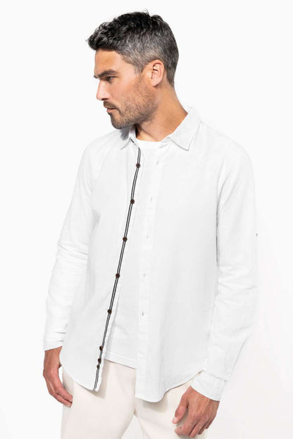 KA588 - MEN'S LONG SLEEVE LINEN AND COTTON SHIRT