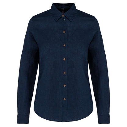 KA589 - LADIES' LONG SLEEVE LINEN AND COTTON SHIRT