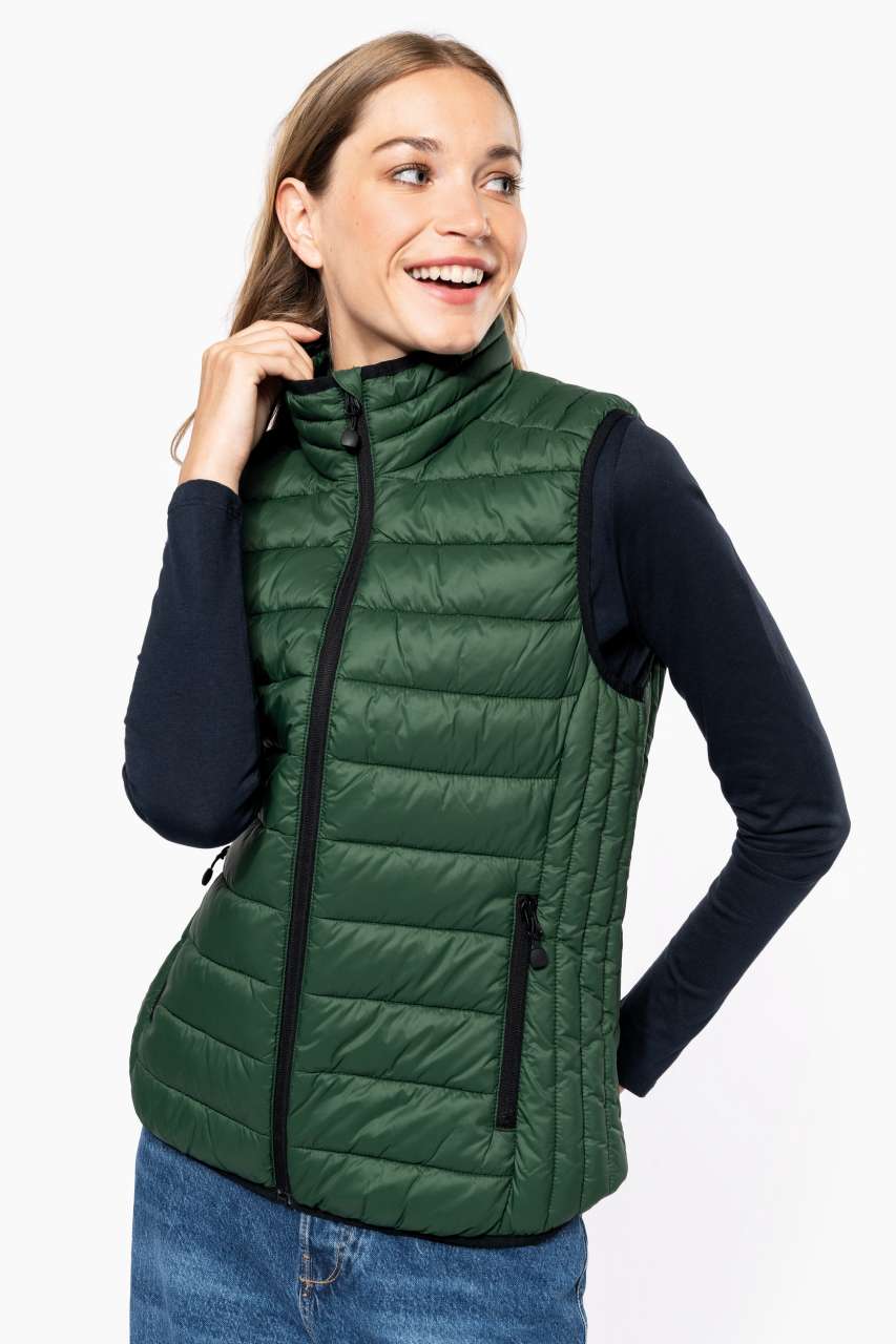 KA6114 - LADIES' LIGHTWEIGHT SLEEVELESS FAKE DOWN JACKET