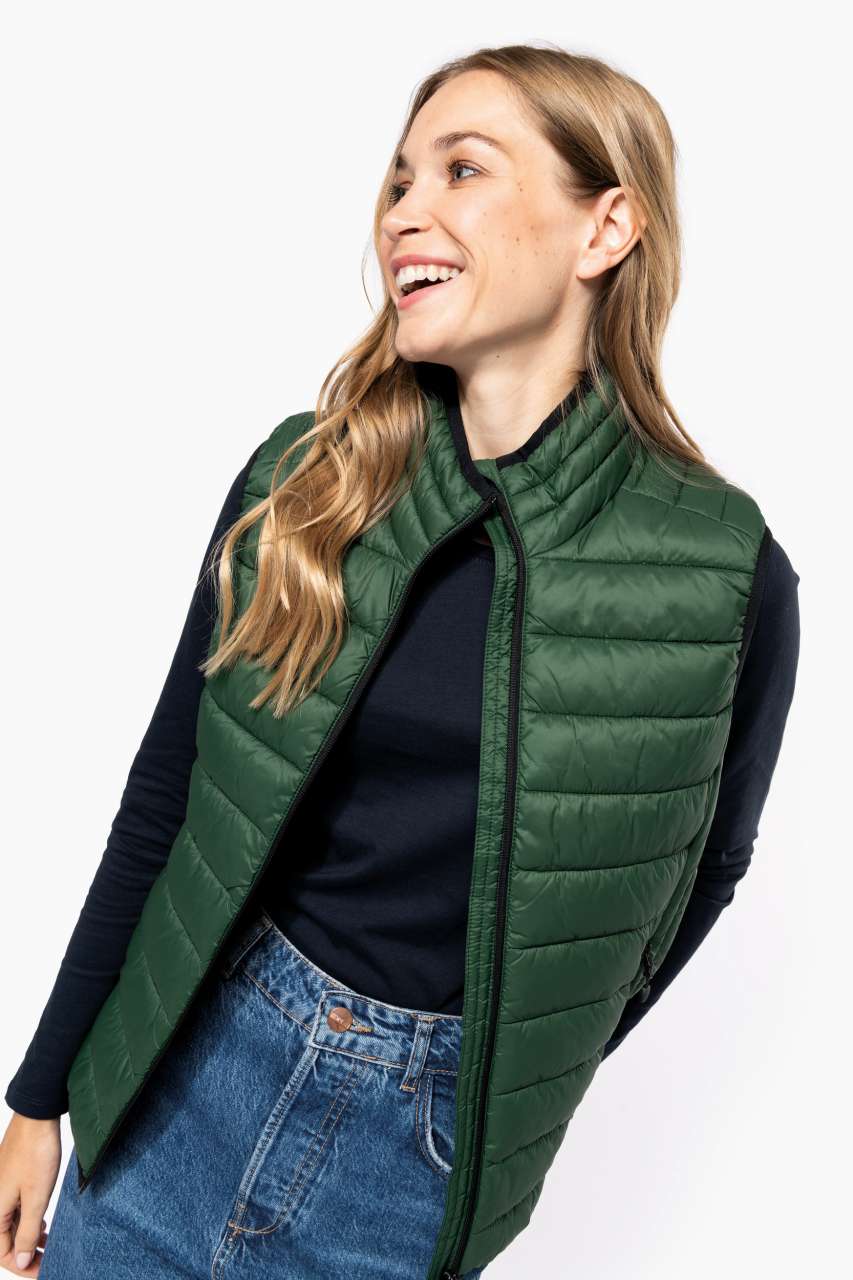 KA6114 - LADIES' LIGHTWEIGHT SLEEVELESS FAKE DOWN JACKET