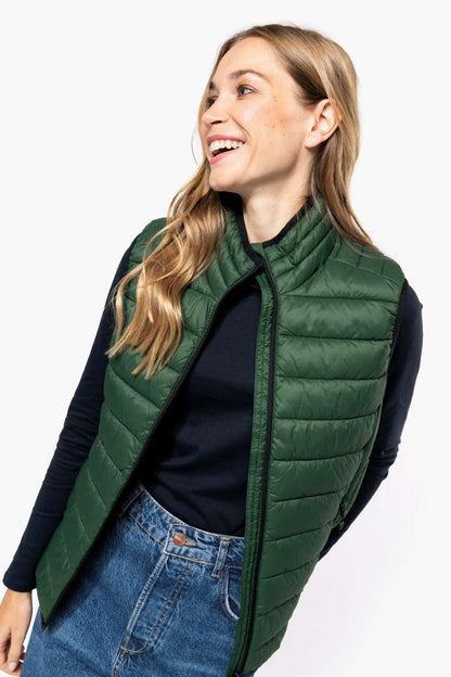 KA6114 - LADIES' LIGHTWEIGHT SLEEVELESS FAKE DOWN JACKET
