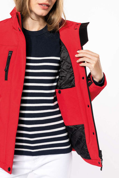 KA651 - LADIES’ HOODED SOFTSHELL LINED PARKA