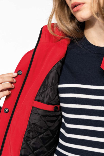 KA651 - LADIES’ HOODED SOFTSHELL LINED PARKA