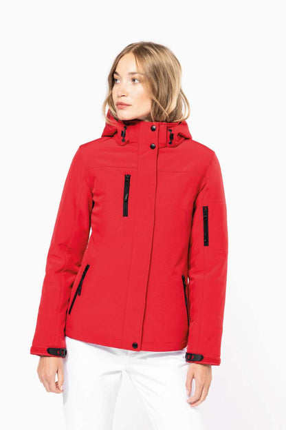 KA651 - LADIES’ HOODED SOFTSHELL LINED PARKA