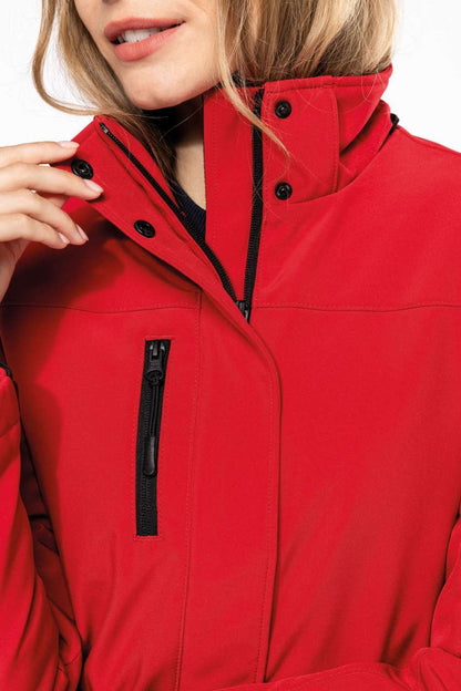 KA651 - LADIES’ HOODED SOFTSHELL LINED PARKA
