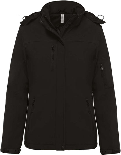 KA651 - LADIES’ HOODED SOFTSHELL LINED PARKA