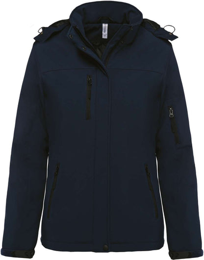 KA651 - LADIES’ HOODED SOFTSHELL LINED PARKA