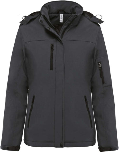 KA651 - LADIES’ HOODED SOFTSHELL LINED PARKA