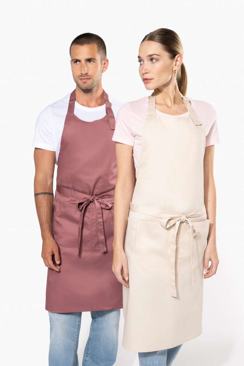 KA890 - POLYESTER COTTON APRON WITH POCKET