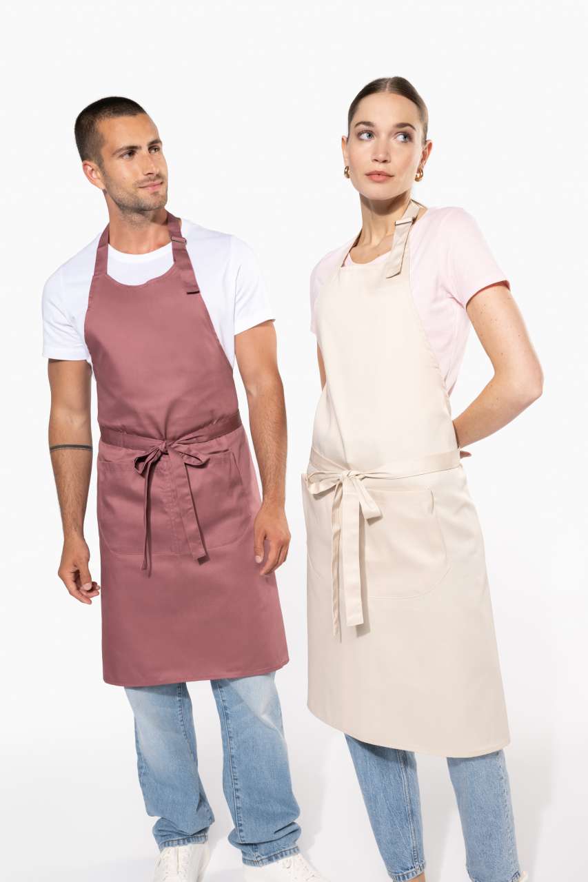 KA890 - POLYESTER COTTON APRON WITH POCKET