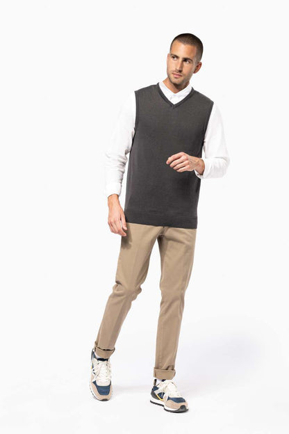 KA969 - MEN'S SLEEVELESS V-NECK JUMPER