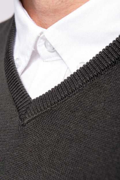 KA969 - MEN'S SLEEVELESS V-NECK JUMPER