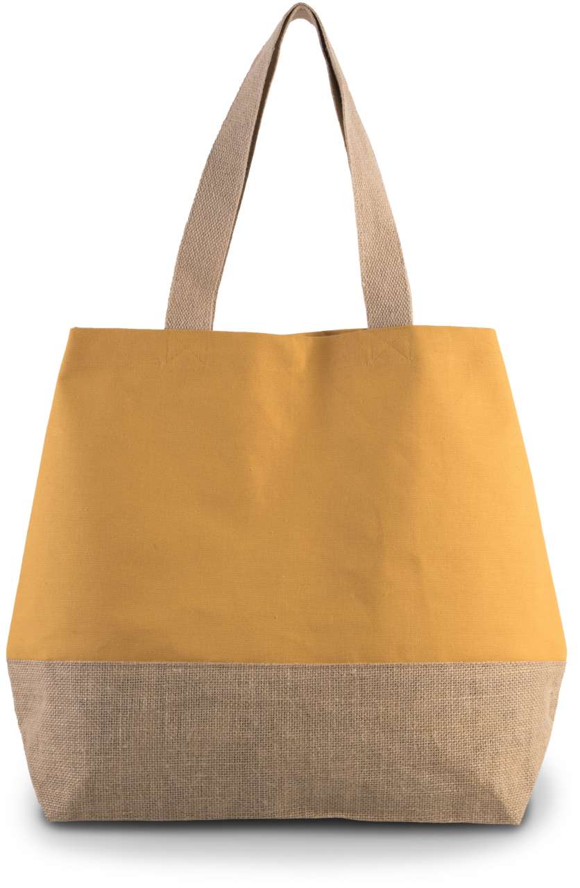 KI0235 - CANVAS & JUTE HOLD-ALL SHOPPER BAG