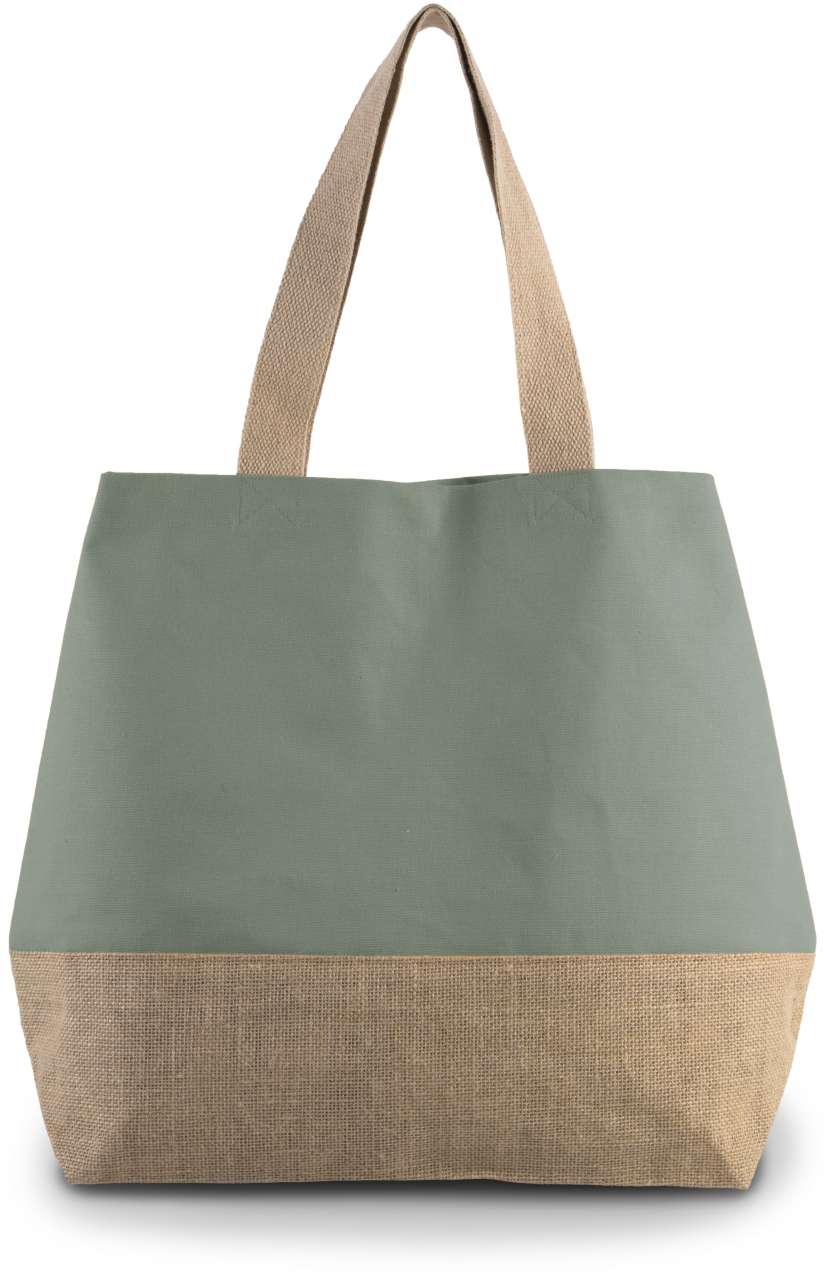 KI0235 - CANVAS & JUTE HOLD-ALL SHOPPER BAG