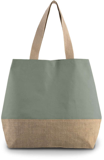 KI0235 - CANVAS & JUTE HOLD-ALL SHOPPER BAG