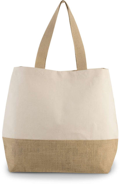KI0235 - CANVAS & JUTE HOLD-ALL SHOPPER BAG