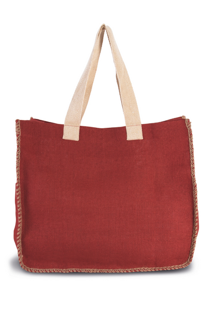 KI0248 - JUTE BAG WITH CONTRAST STITCHING