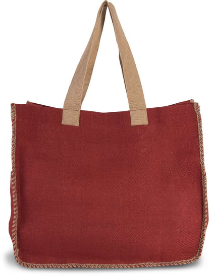 KI0248 - JUTE BAG WITH CONTRAST STITCHING