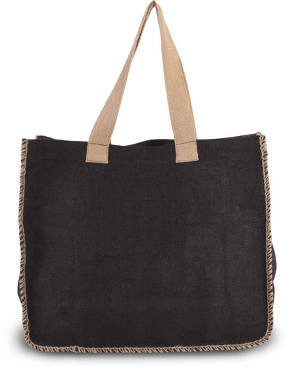 KI0248 - JUTE BAG WITH CONTRAST STITCHING