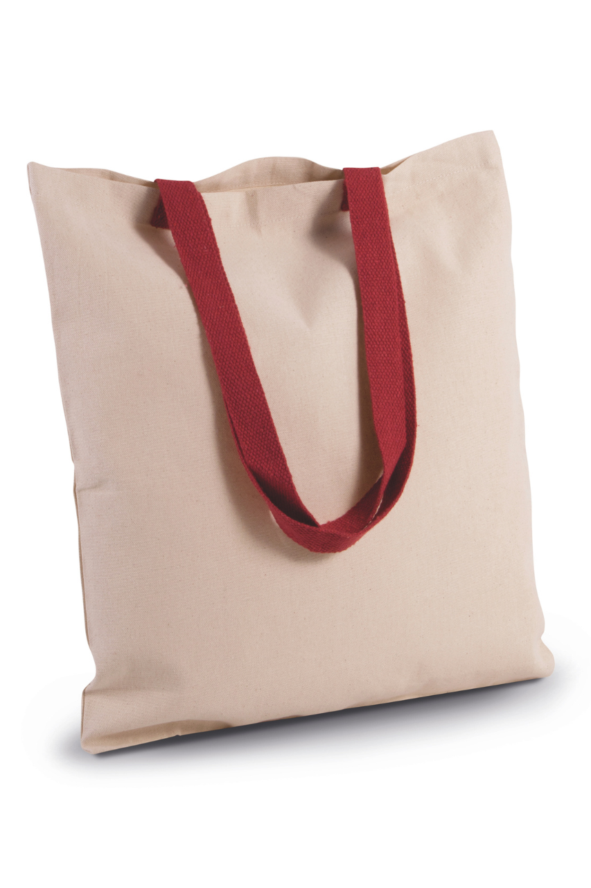 KI0277 - FLAT CANVAS SHOPPER WITH CONTRAST HANDLE