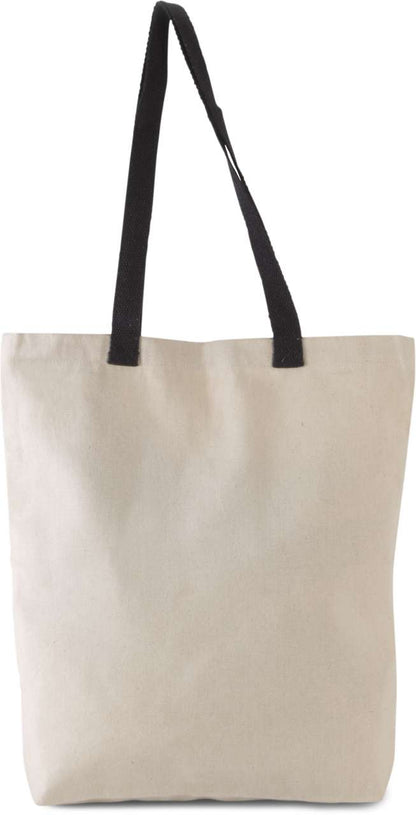 KI0277 - FLAT CANVAS SHOPPER WITH CONTRAST HANDLE