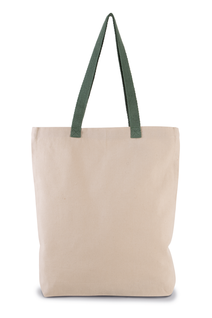 KI0278 - SHOPPER BAG WITH GUSSET AND CONTRAST COLOUR HANDLE