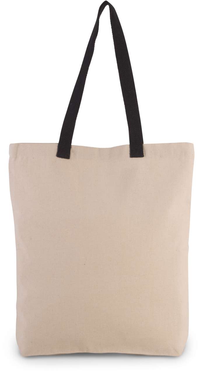 KI0278 - SHOPPER BAG WITH GUSSET AND CONTRAST COLOUR HANDLE