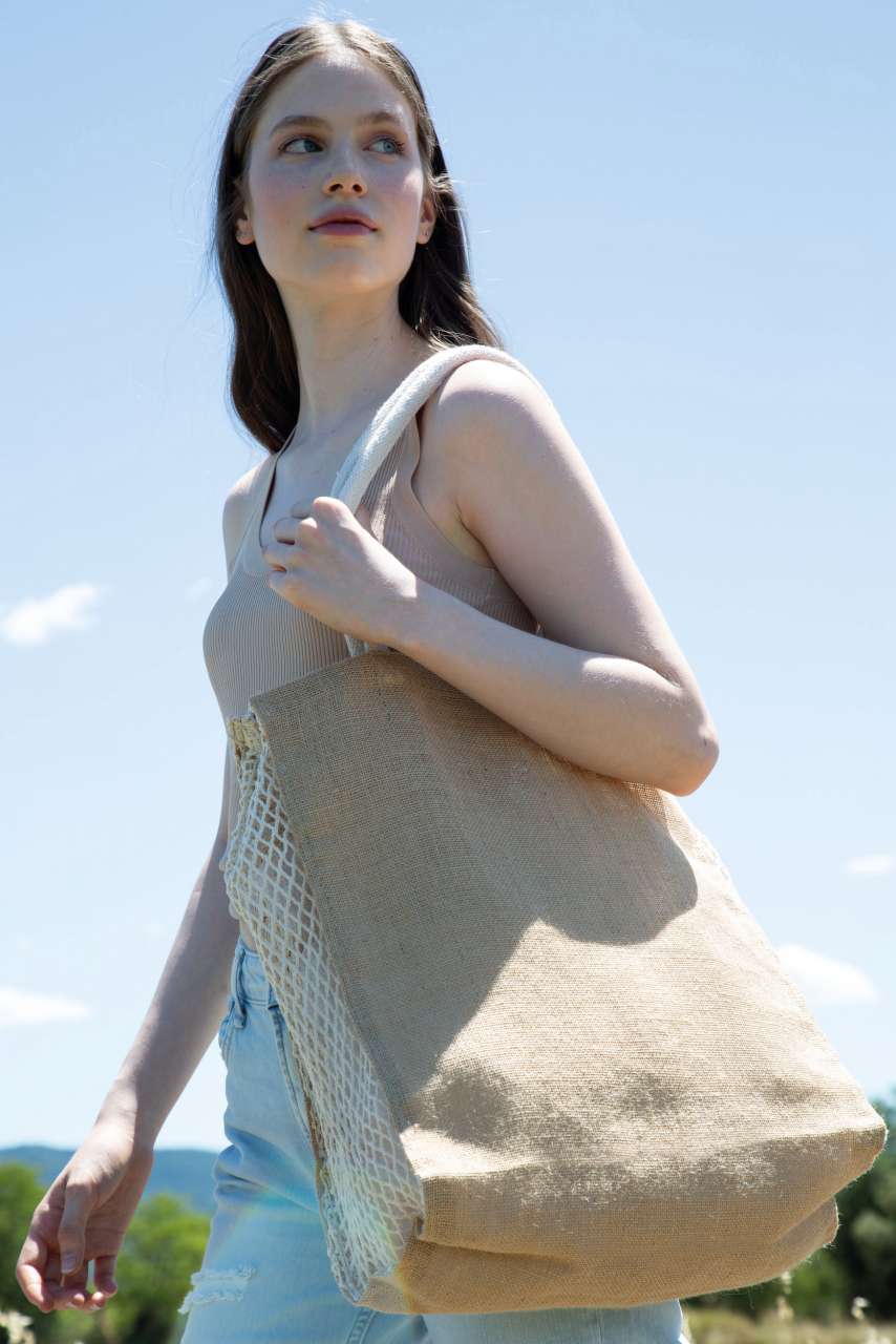 KI0281 - SHOPPING BAG WITH MESH GUSSET