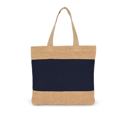 KI0294 - SHOPPING BAG IN COTTON AND WOVEN JUTE THREADS