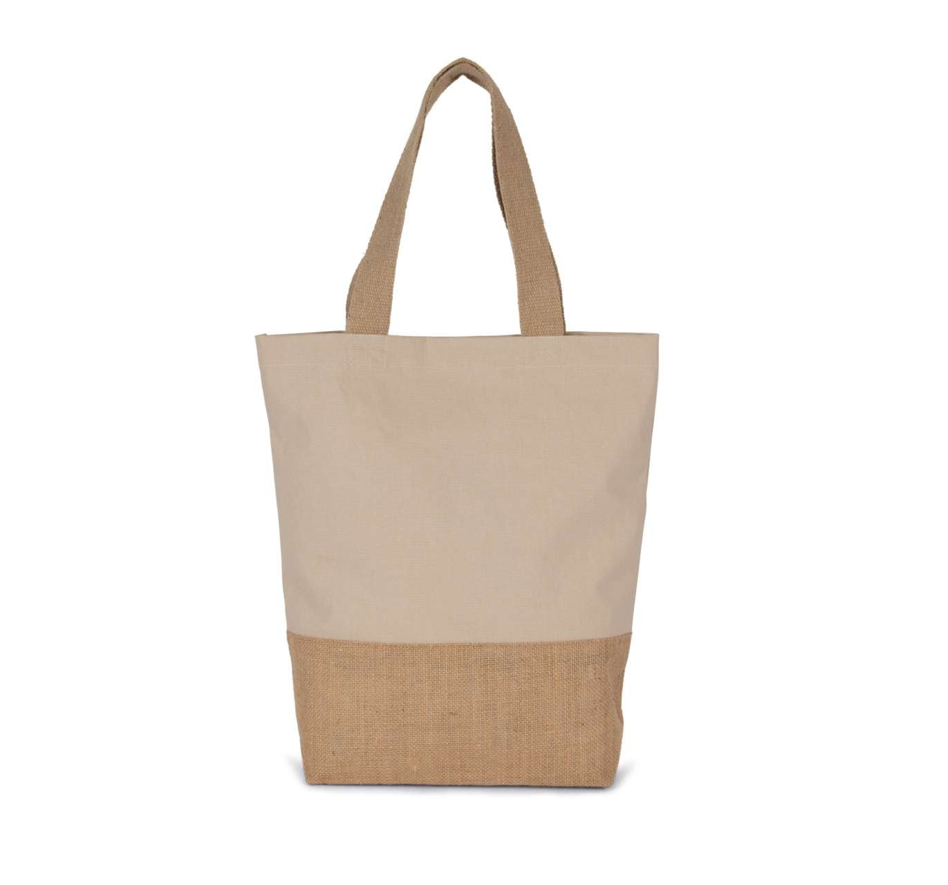 KI0298 - SHOPPING BAG IN COTTON AND BONDED JUTE THREADS