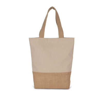 KI0298 - SHOPPING BAG IN COTTON AND BONDED JUTE THREADS