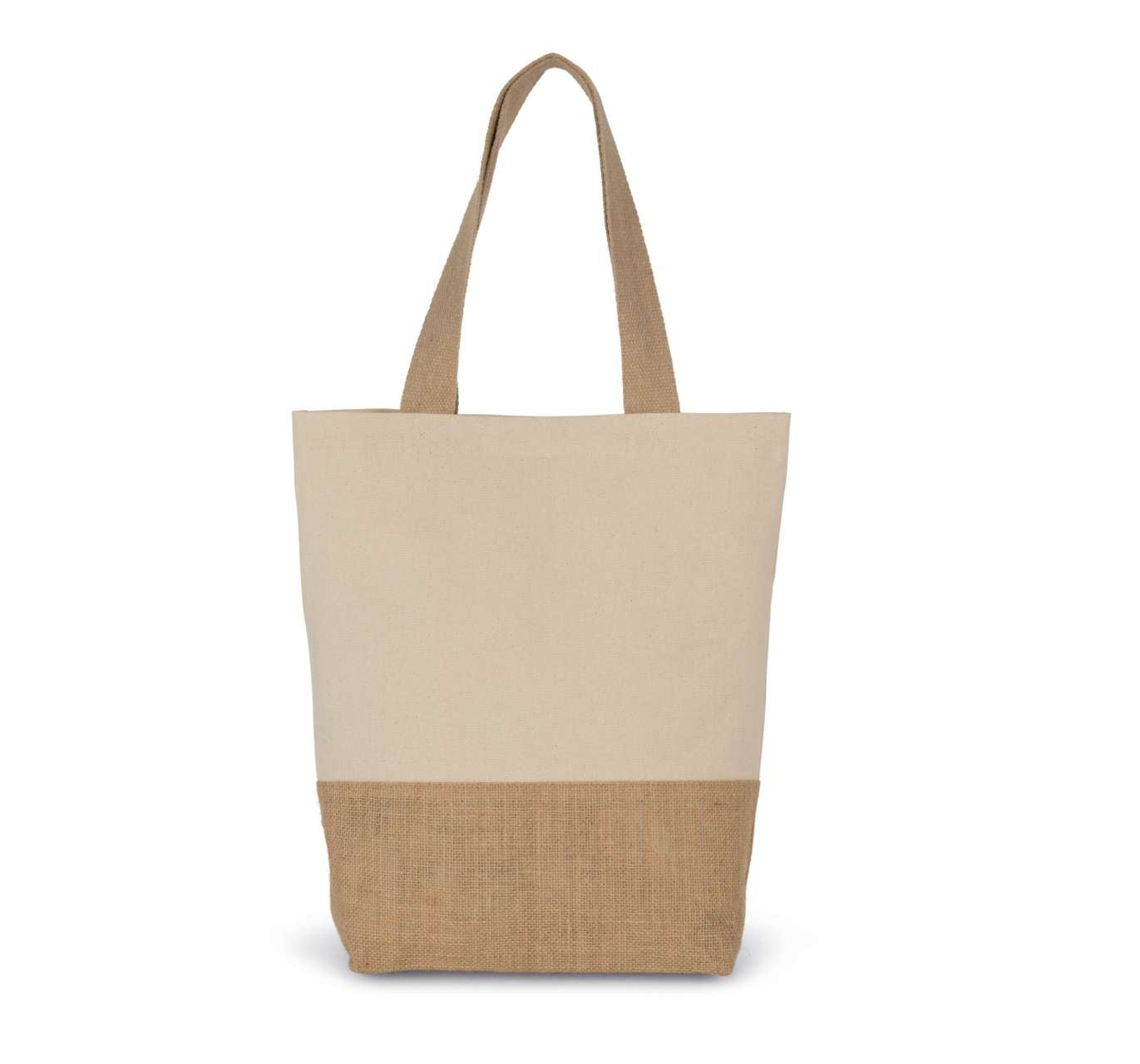 KI0298 - SHOPPING BAG IN COTTON AND BONDED JUTE THREADS
