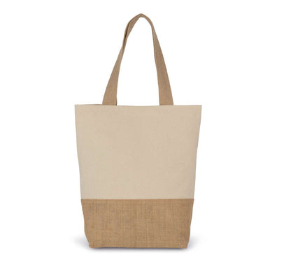KI0298 - SHOPPING BAG IN COTTON AND BONDED JUTE THREADS
