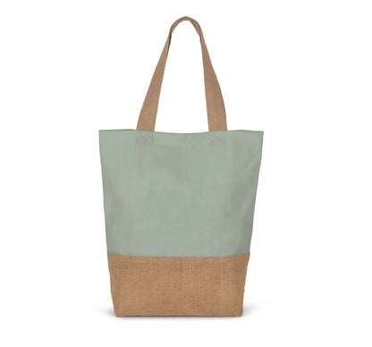 KI0298 - SHOPPING BAG IN COTTON AND BONDED JUTE THREADS