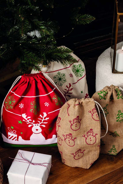KI0735 - DRAWSTRING BAG WITH CHRISTMAS PATTERNS
