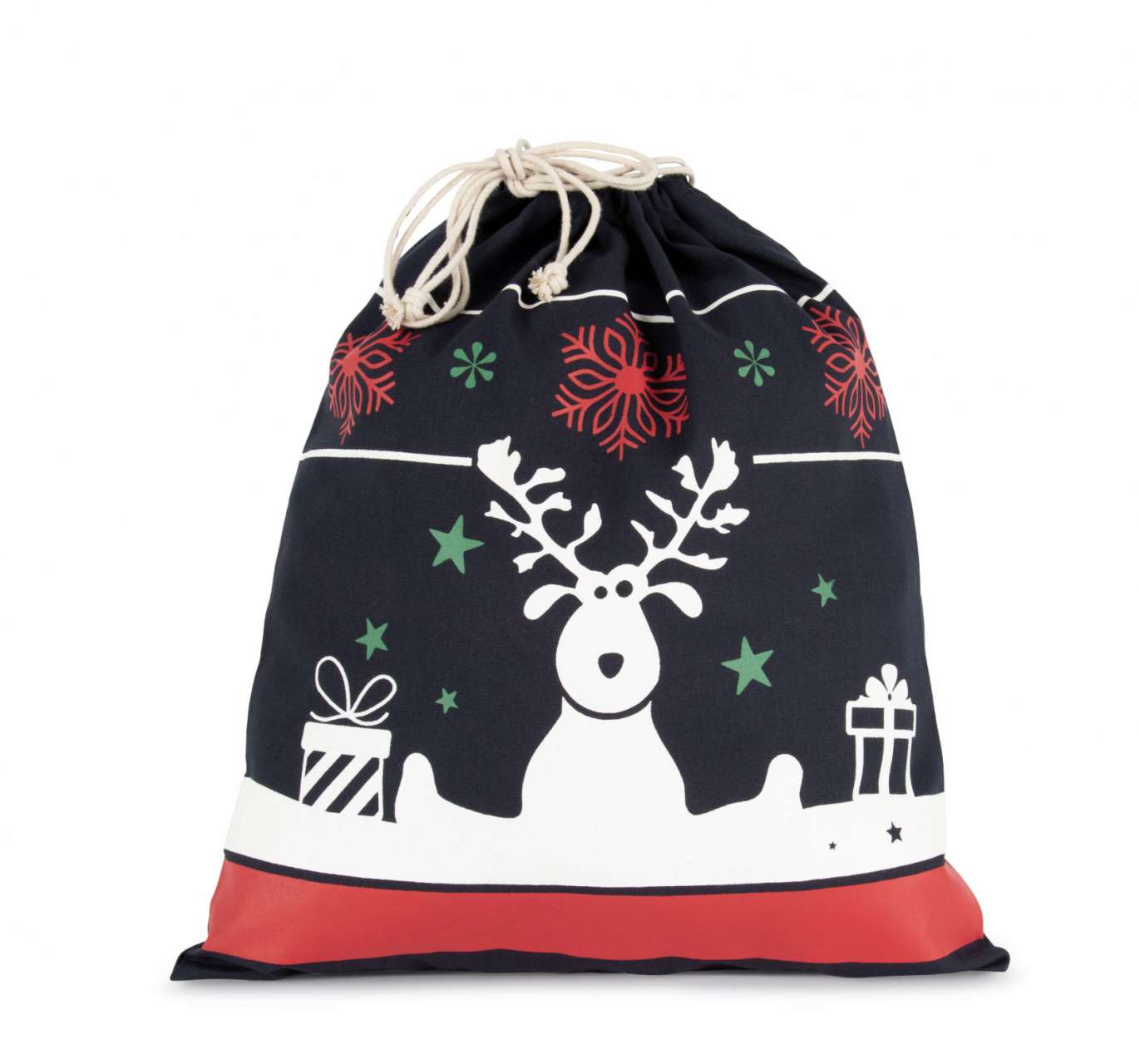 KI0735 - DRAWSTRING BAG WITH CHRISTMAS PATTERNS