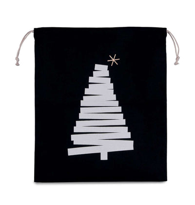 KI0746 - COTTON BAG WITH CHRISTMAS TREE DESIGN AND DRAWCORD CLOSURE