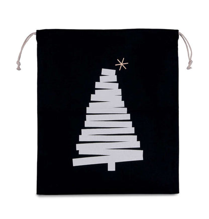 KI0746 - COTTON BAG WITH CHRISTMAS TREE DESIGN AND DRAWCORD CLOSURE