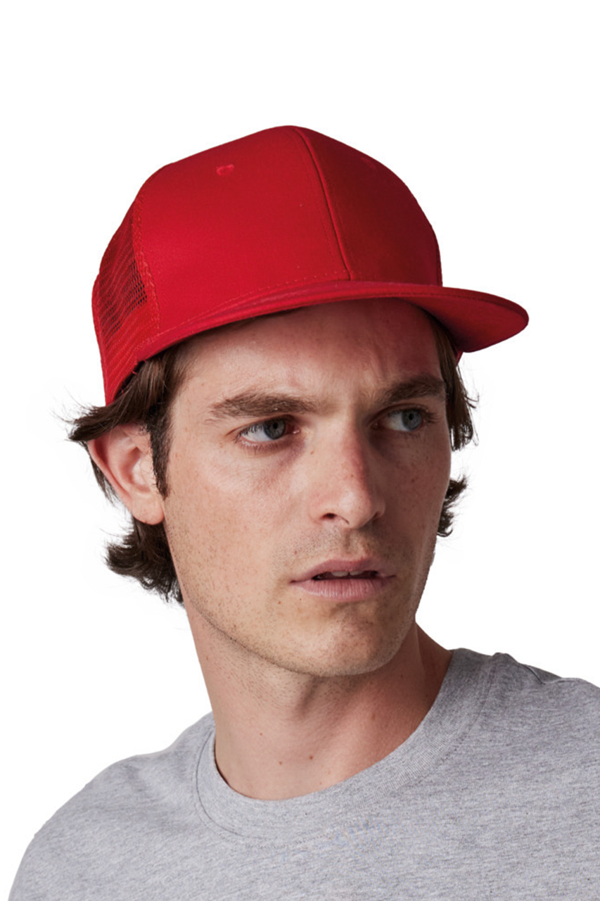 KP113 - TRUCKER FLAT PEAK CAP - 6 PANELS
