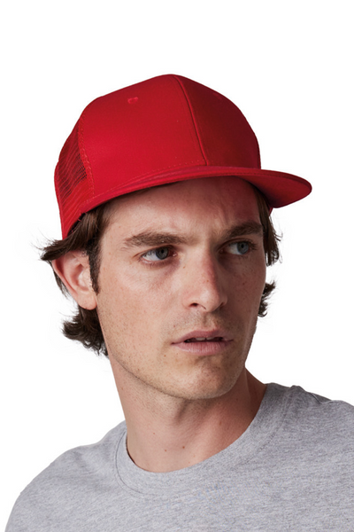 KP113 - TRUCKER FLAT PEAK CAP - 6 PANELS