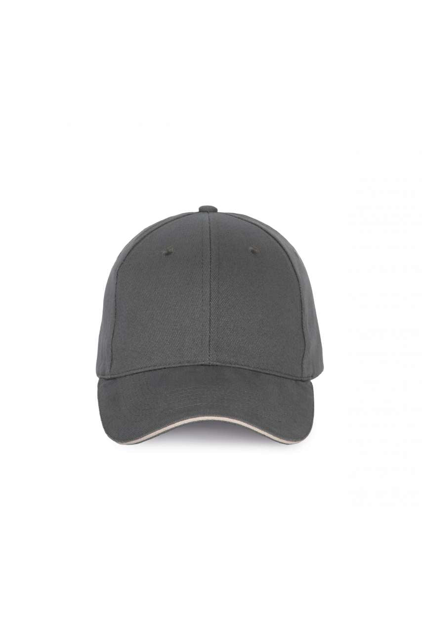 KP185 - CAP WITH CONTRASTING SANDWICH PEAK - 6 PANELS