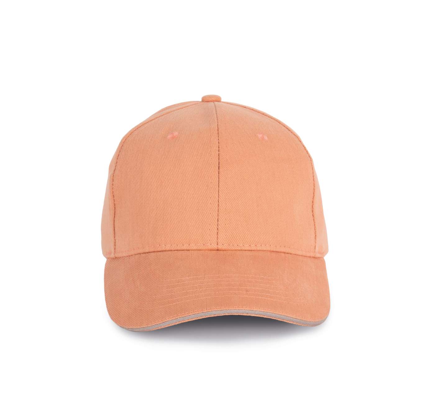 KP198 - CAP IN ORGANIC COTTON WITH CONTRASTING SANDWICH PEAK - 6 PANELS
