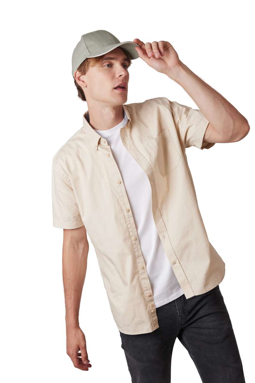 KP198 - CAP IN ORGANIC COTTON WITH CONTRASTING SANDWICH PEAK - 6 PANELS