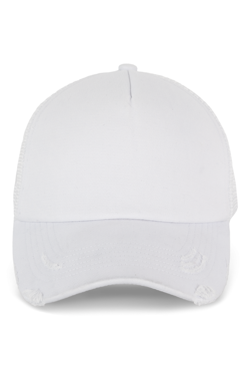 KP234 - DESTROYED COTTON 5 PANEL TRUCKER WITH SOFT FRONT PANEL