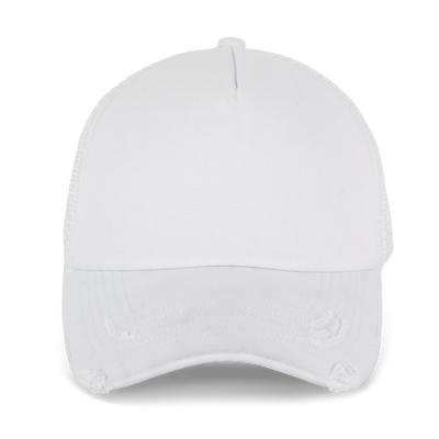 KP234 - DESTROYED COTTON 5 PANEL TRUCKER WITH SOFT FRONT PANEL