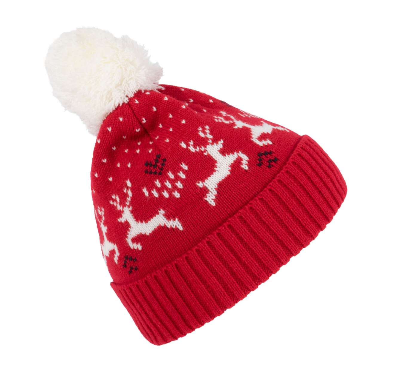 KP512 - WINTER BEANIE WITH REINDEER DESIGN